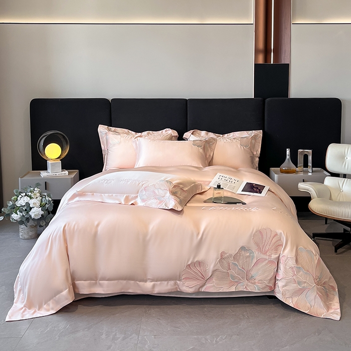 91家纺网 家纺一手货源 找家纺 置顶家纺 2025新款COCO小姐升级版水洗天丝四件套系列 COCO小姐升级版-玉粉