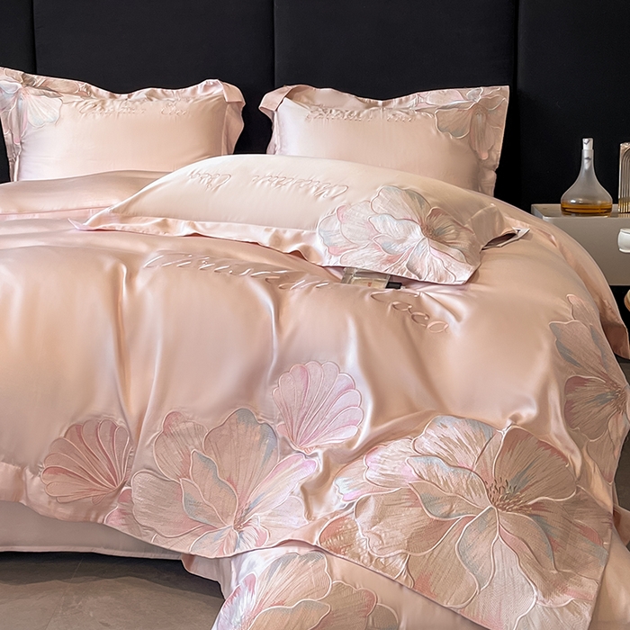 91家纺网 家纺一手货源 找家纺 置顶家纺 2025新款COCO小姐升级版水洗天丝四件套系列 COCO小姐升级版-玉粉