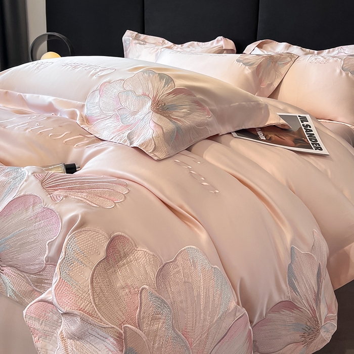 91家纺网 家纺一手货源 找家纺 置顶家纺 2025新款COCO小姐升级版水洗天丝四件套系列 COCO小姐升级版-玉粉