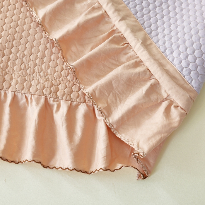 91家纺网 家纺一手货源 找家纺 OL家纺 2025新款全棉夹棉床盖三件套-欧花系列 骍刚橘