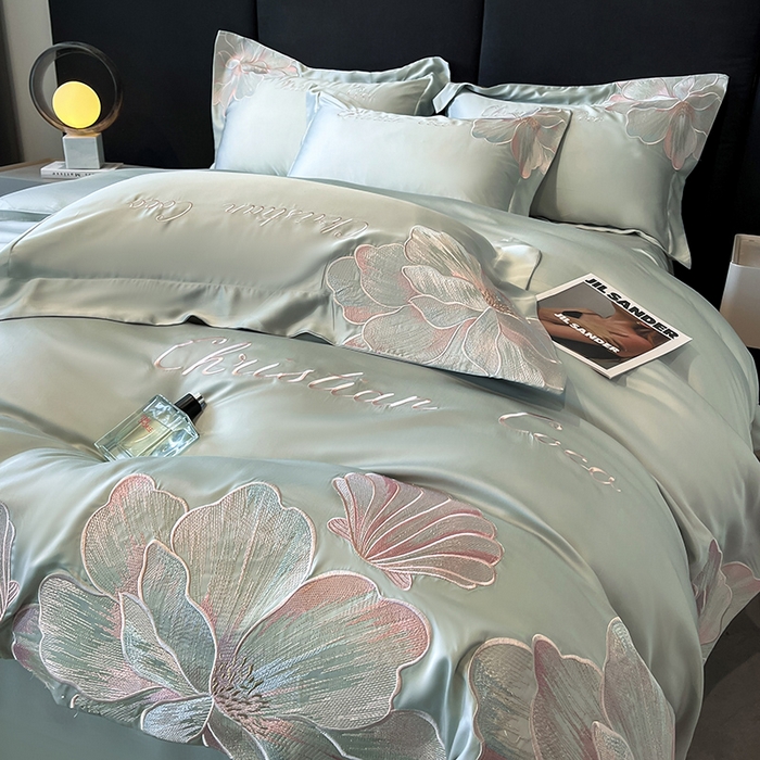 91家纺网 家纺一手货源 找家纺 置顶家纺 2025新款COCO小姐升级版水洗天丝四件套系列 COCO小姐升级版-繁星蓝