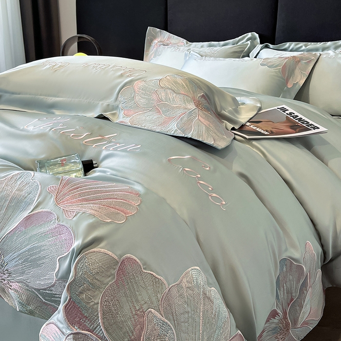 91家纺网 家纺一手货源 找家纺 置顶家纺 2025新款COCO小姐升级版水洗天丝四件套系列 COCO小姐升级版-繁星蓝