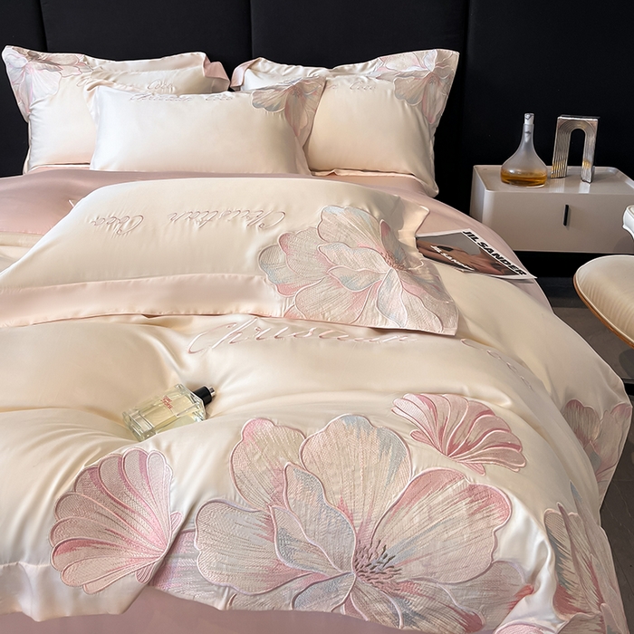 91家纺网 家纺一手货源 找家纺 （总）置顶家纺 2025新款COCO小姐升级版水洗天丝四件套系列