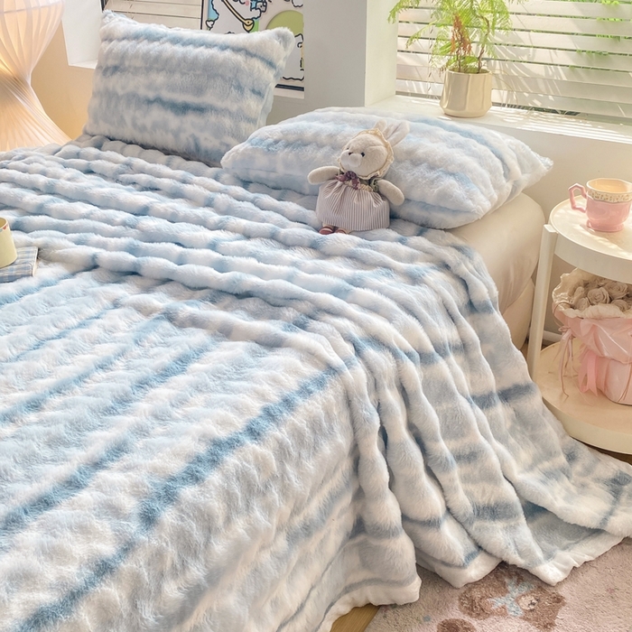 91家纺网 家纺一手货源 找家纺 （总）麒东家纺 2025新款波浪绒兔毛绒床单单床单床单单品