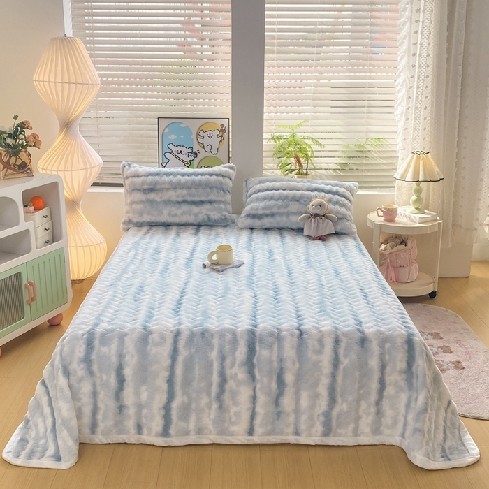 91家纺网 家纺一手货源 找家纺 （总）麒东家纺 2025新款波浪绒兔毛绒床单单床单床单单品