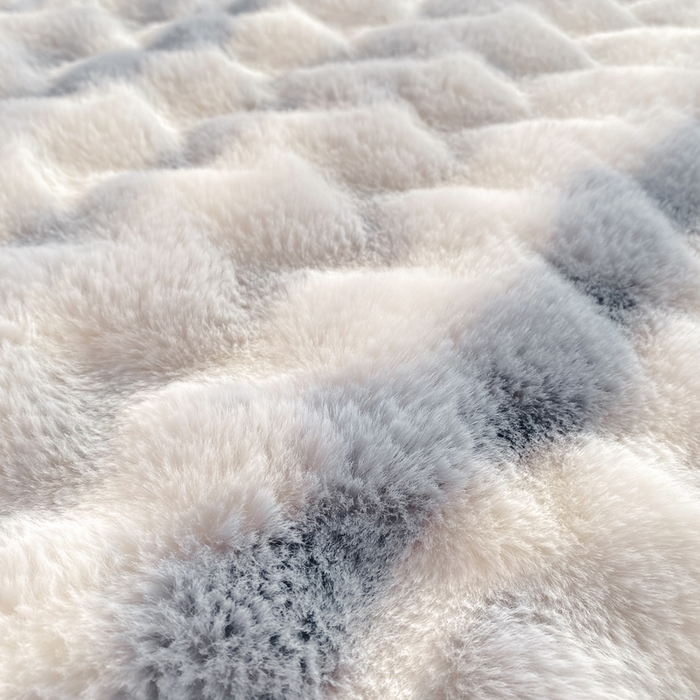 91家纺网 家纺一手货源 找家纺 麒东家纺 2025新款波浪绒兔毛绒床单单床单床单单品 灰色