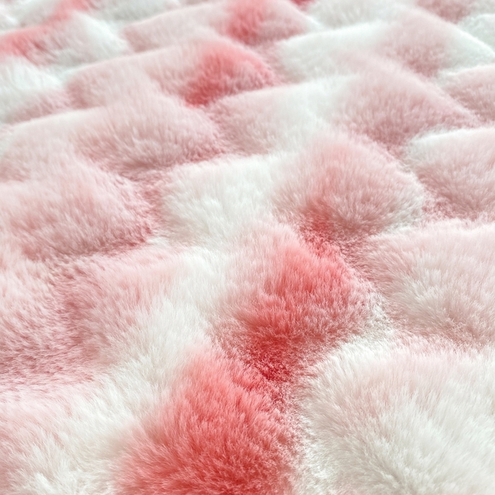 91家纺网 家纺一手货源 找家纺 麒东家纺 2025新款波浪绒兔毛绒床单单床单床单单品 粉色