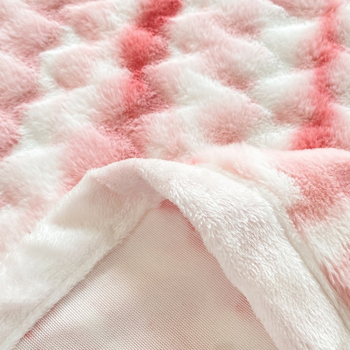 91家纺网 家纺一手货源 找家纺 麒东家纺 2025新款波浪绒兔毛绒床单单床单床单单品 粉色