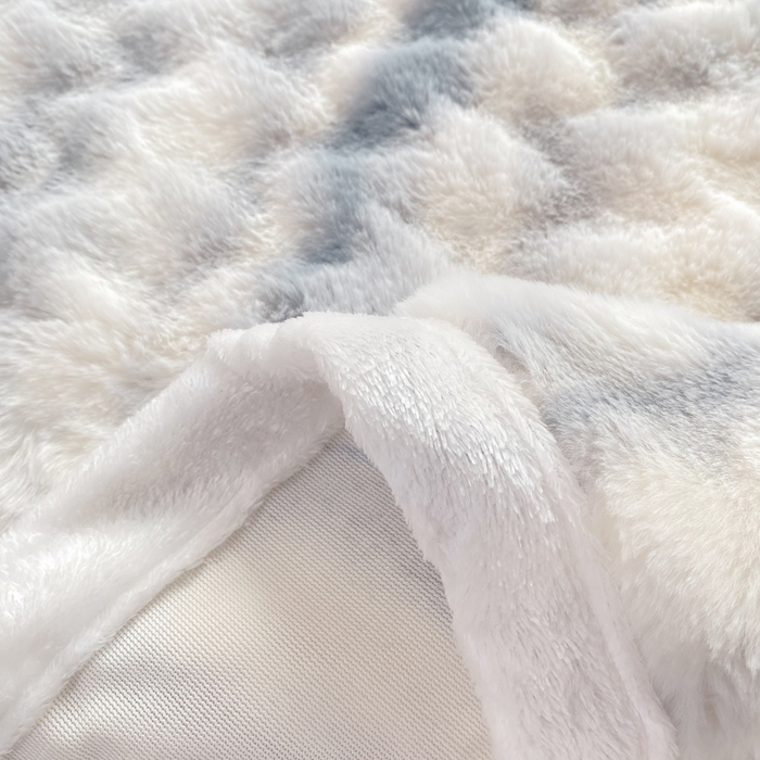 91家纺网 家纺一手货源 找家纺 麒东家纺 2025新款波浪绒兔毛绒床单单床单床单单品 灰色