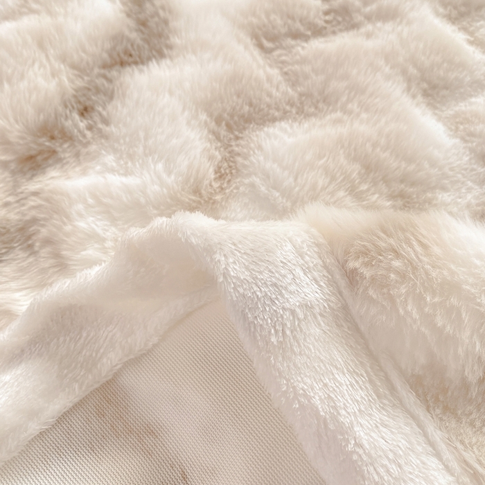 91家纺网 家纺一手货源 找家纺 麒东家纺 2025新款波浪绒兔毛绒床单单床单床单单品 咖色