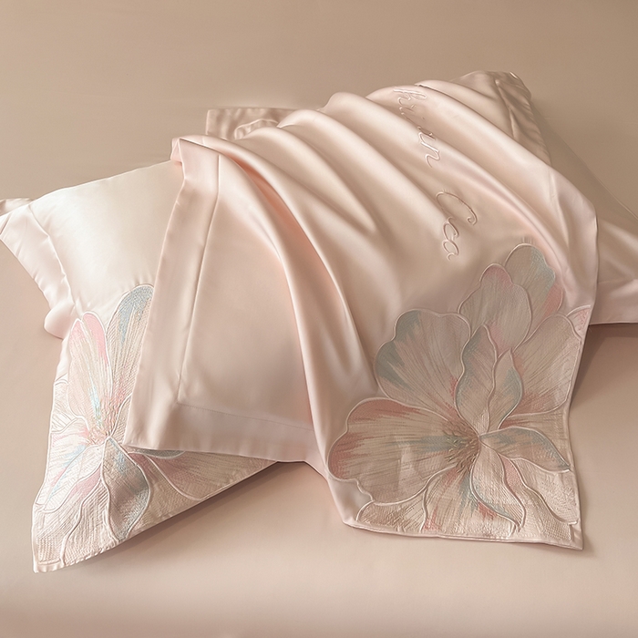 91家纺网 家纺一手货源 找家纺 置顶家纺 2025新款水洗天丝夏被四件套-coco小姐 COCO小姐-冰莓粉