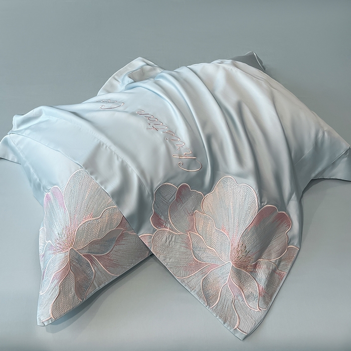 91家纺网 家纺一手货源 找家纺 置顶家纺 2025新款水洗天丝夏被四件套-coco小姐 COCO小姐-浅蓝