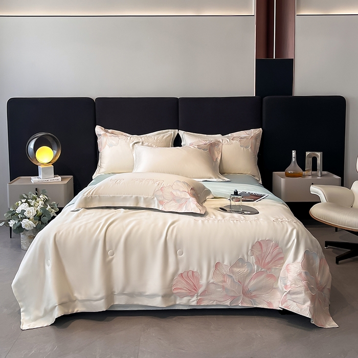 91家纺网 家纺一手货源 找家纺 （总）置顶家纺 2025新款水洗天丝夏被四件套-coco小姐