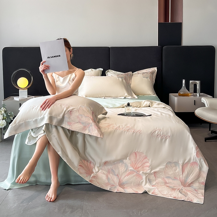 91家纺网 家纺一手货源 找家纺 （总）置顶家纺 2025新款水洗天丝夏被四件套-coco小姐