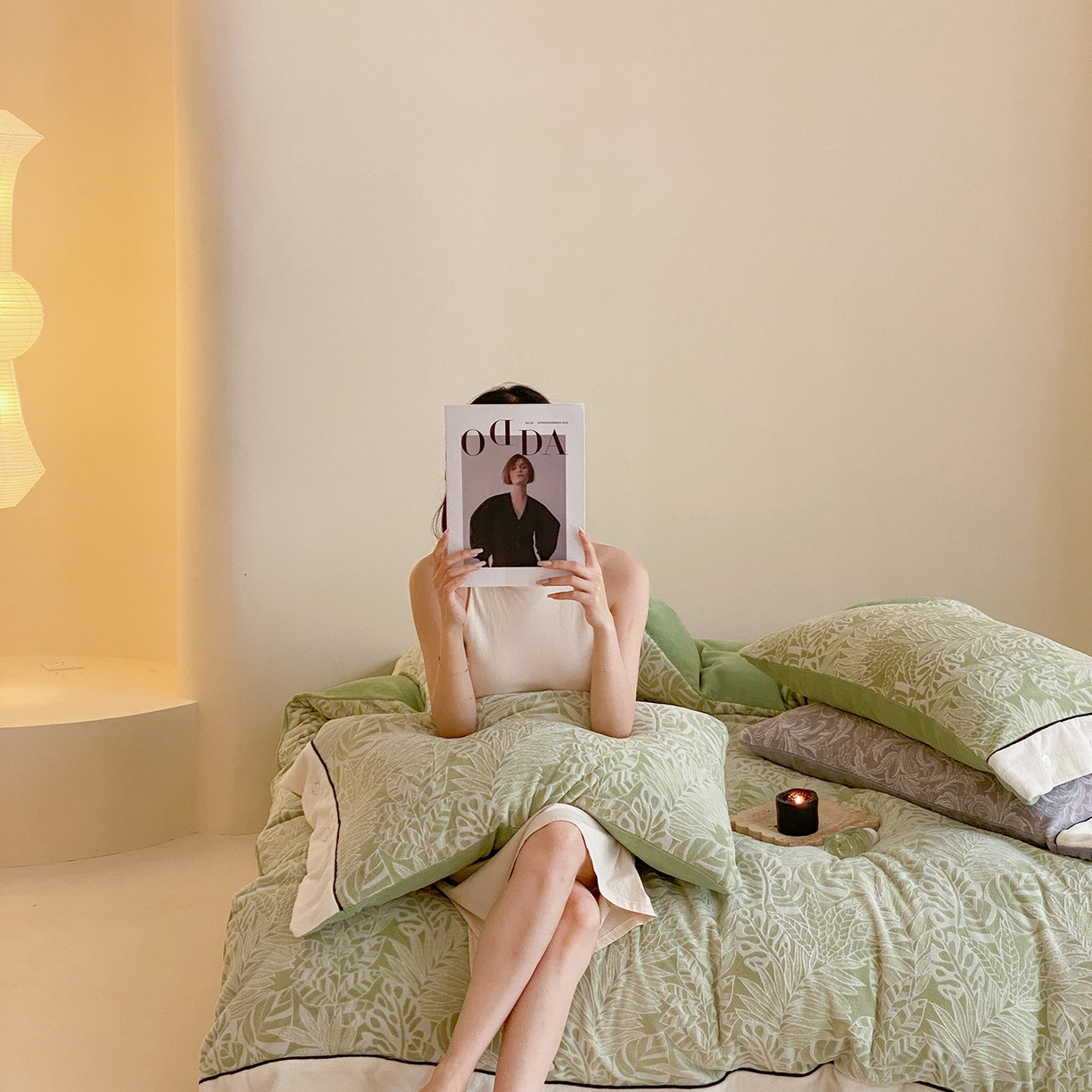 91家纺网 家纺一手货源 找家纺 玉宇阁家居 2025新款双色提花雕花牛奶绒四件套-云深查白（178/248/268/268/268/288（券后控价） 床笠款套件可定制（适用于 10-22cm 高床垫）） 云深查白-空山绿