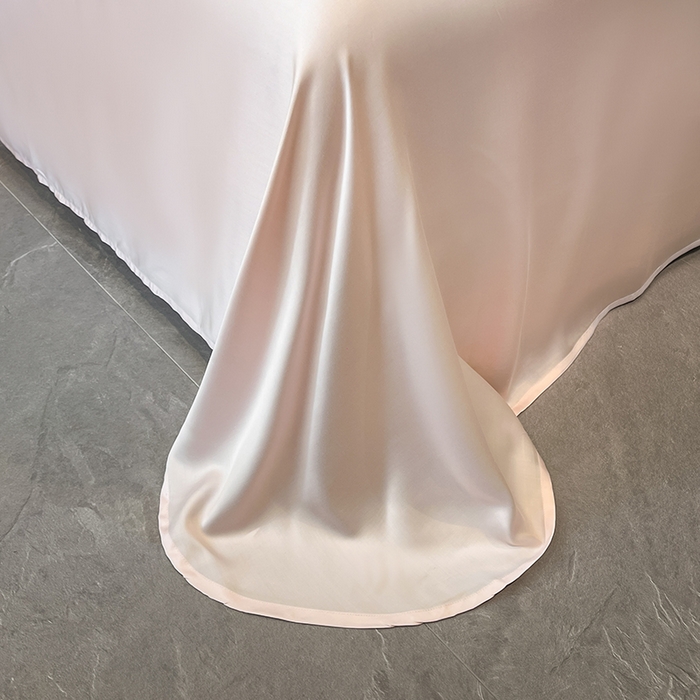 91家纺网 家纺一手货源 找家纺 置顶家纺 2025新款水洗天丝夏被四件套-coco小姐 COCO小姐-白+粉