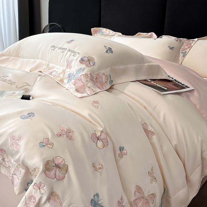 91家纺网 家纺一手货源 找家纺 （总）置顶家纺 2025新款双面水洗天丝四件套-花不尽