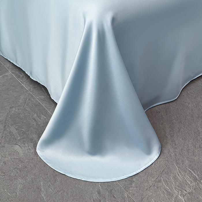 91家纺网 家纺一手货源 找家纺 置顶家纺 2025新款双面水洗天丝四件套-花不尽 花不尽-天蓝