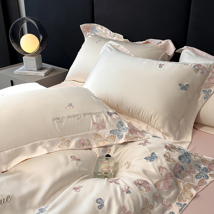 91家纺网 家纺一手货源 找家纺 （总）置顶家纺 2025新款双面水洗天丝四件套-花不尽