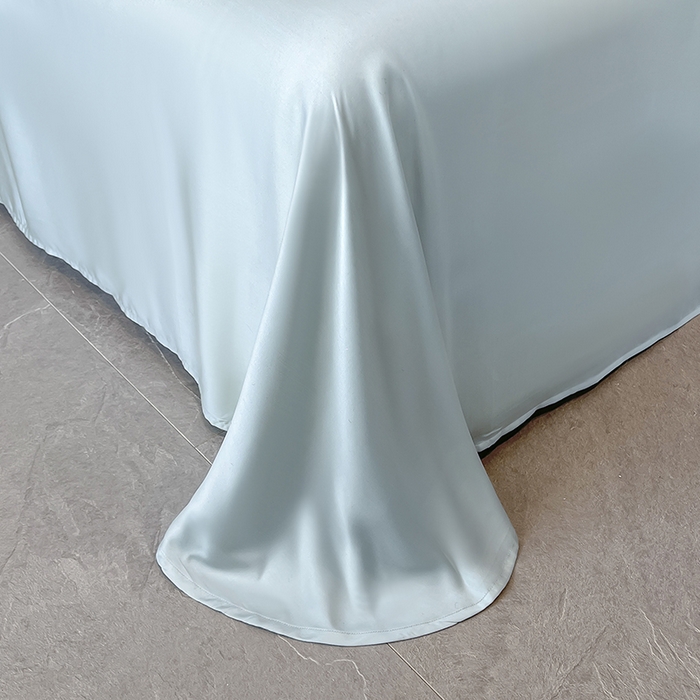 91家纺网 家纺一手货源 找家纺 置顶家纺 2025新款双面水洗天丝四件套-花不尽 花不尽-白+蓝