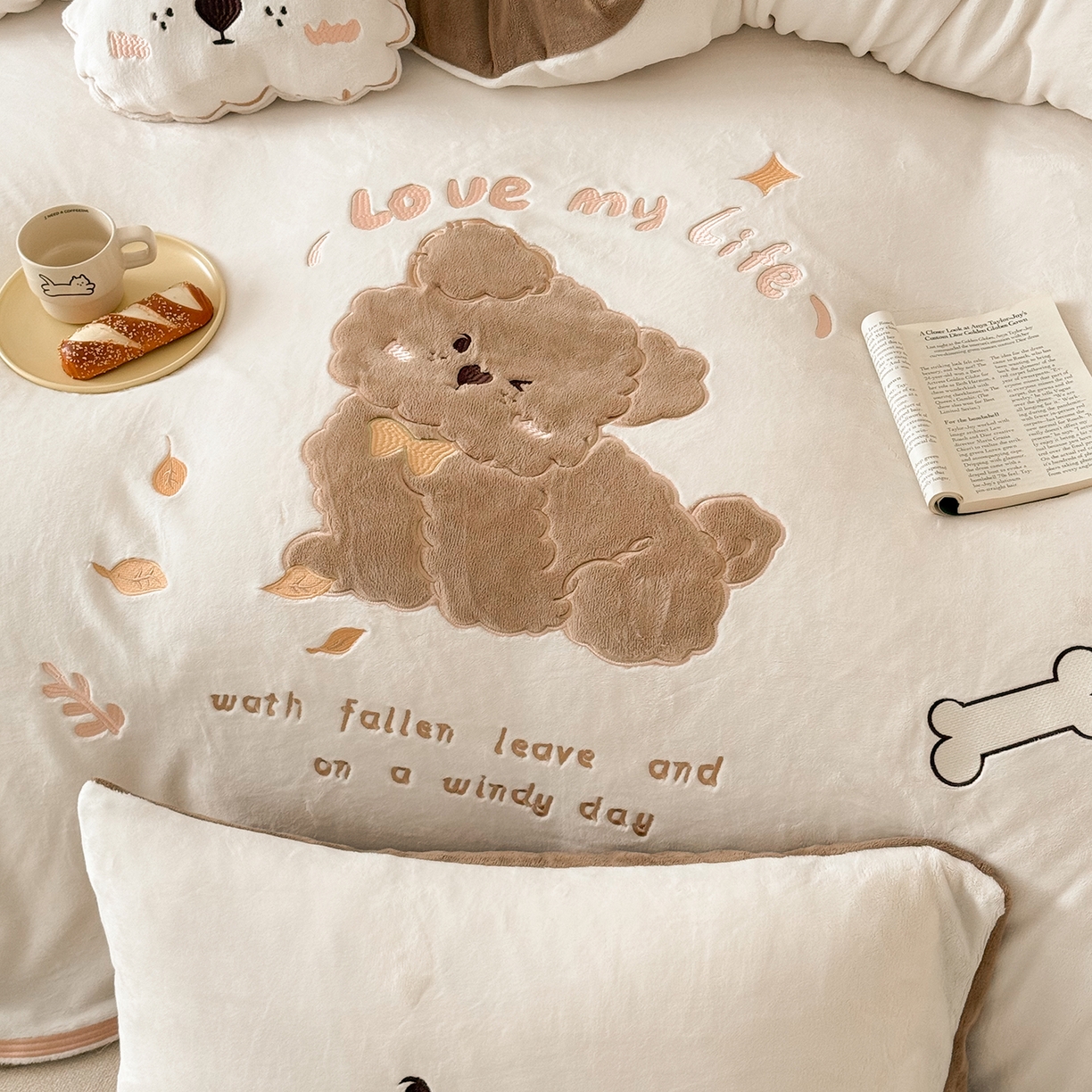 91家纺网 家纺一手货源 找家纺 （总）西西家居 2025新款全消光正宗230g牛奶绒四件套-汪星人