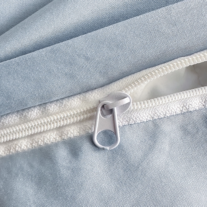 91家纺网 家纺一手货源 找家纺 置顶家纺 2025新款波点双面水洗天丝四件套 波点-浅蓝