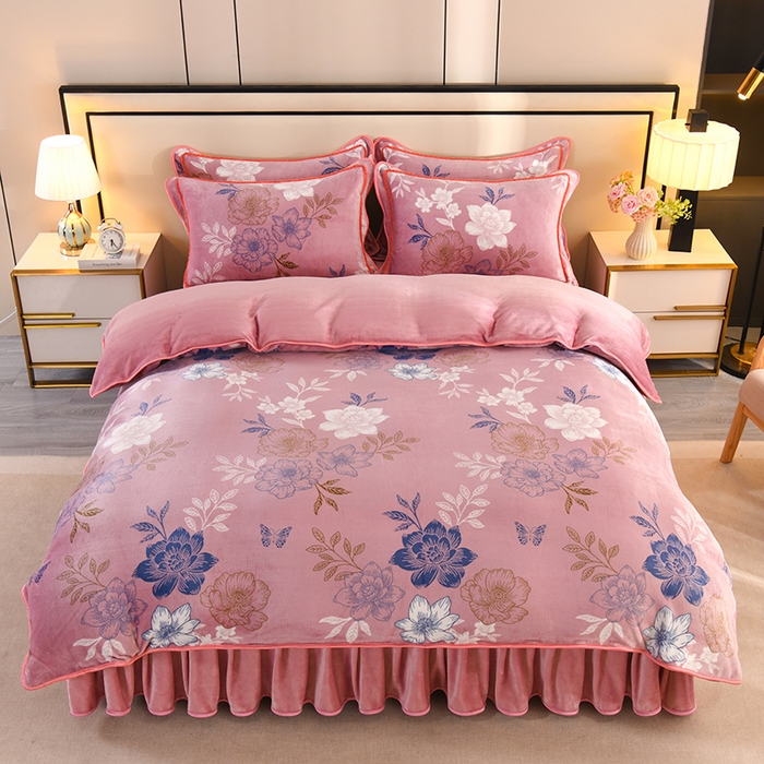 91家纺网 家纺一手货源 找家纺 （总）2025新款高克重8斤金貂绒牛奶绒四件套