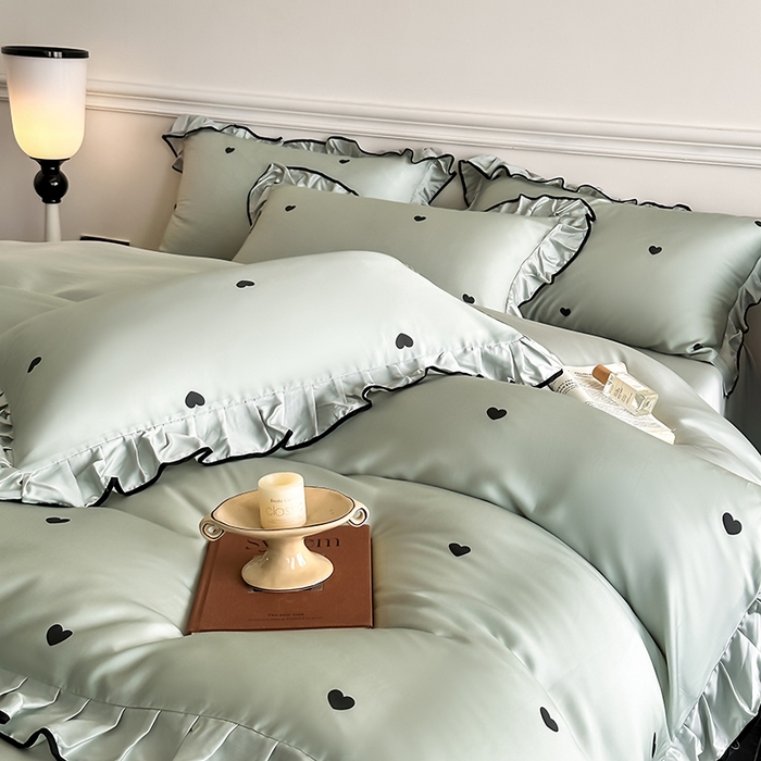 91家纺网 家纺一手货源 找家纺 （总）置顶家纺 2025新款初心蝴蝶结水洗天丝印花四件套