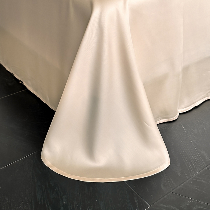 91家纺网 家纺一手货源 找家纺 置顶家纺 2025新款初心蝴蝶结水洗天丝印花四件套 蝴蝶结-咖色