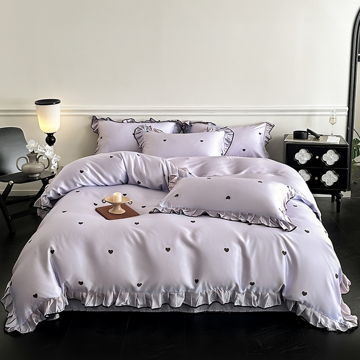 91家纺网 家纺一手货源 找家纺 （总）置顶家纺 2025新款初心蝴蝶结水洗天丝印花四件套