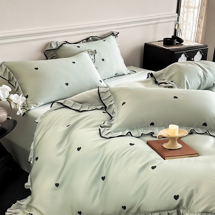 91家纺网 家纺一手货源 找家纺 （总）置顶家纺 2025新款初心蝴蝶结水洗天丝印花四件套