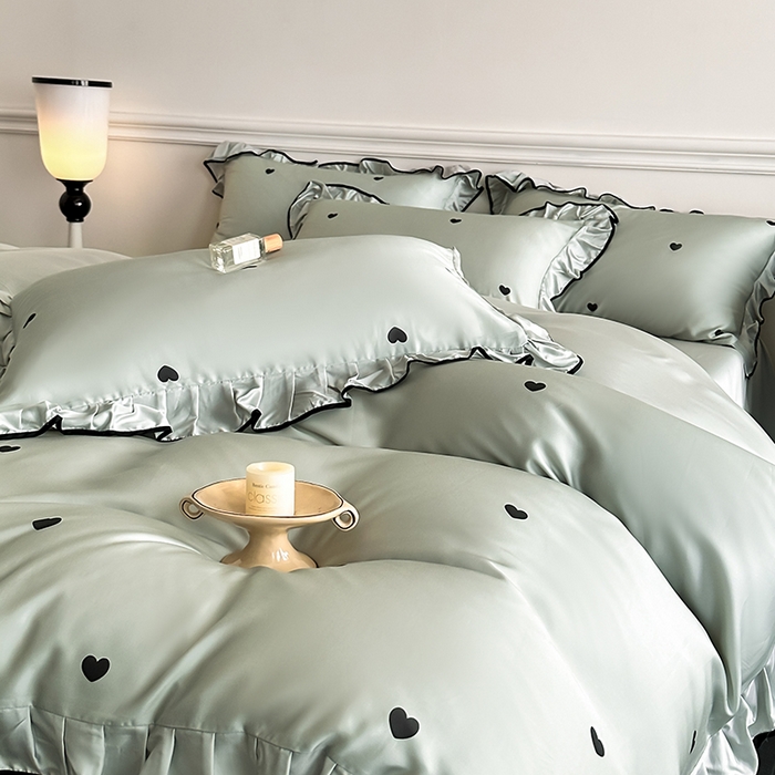 91家纺网 家纺一手货源 找家纺 （总）置顶家纺 2025新款初心蝴蝶结水洗天丝印花四件套