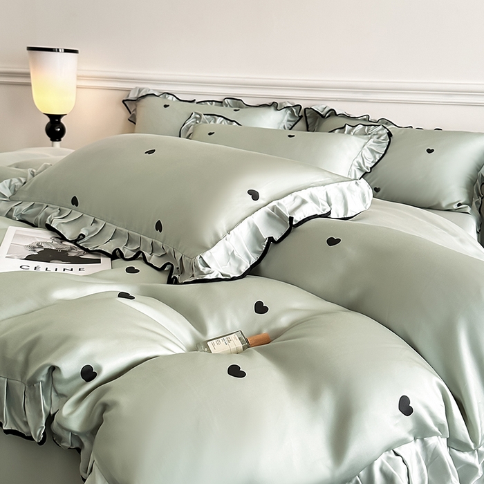 91家纺网 家纺一手货源 找家纺 （总）置顶家纺 2025新款初心蝴蝶结水洗天丝印花四件套