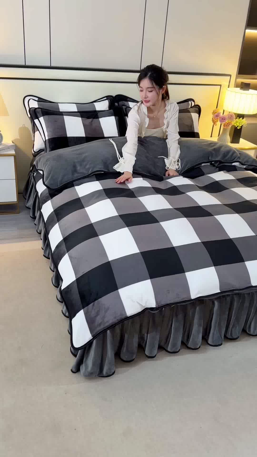 91家纺网 家纺一手货源 找家纺 （总）2025新款高克重8斤金貂绒牛奶绒四件套