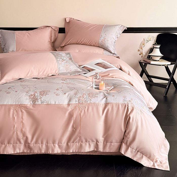 91家纺网 家纺一手货源 找家纺 （总）置顶家纺 2025新款国色天香新中式全棉刺绣拼接四件套