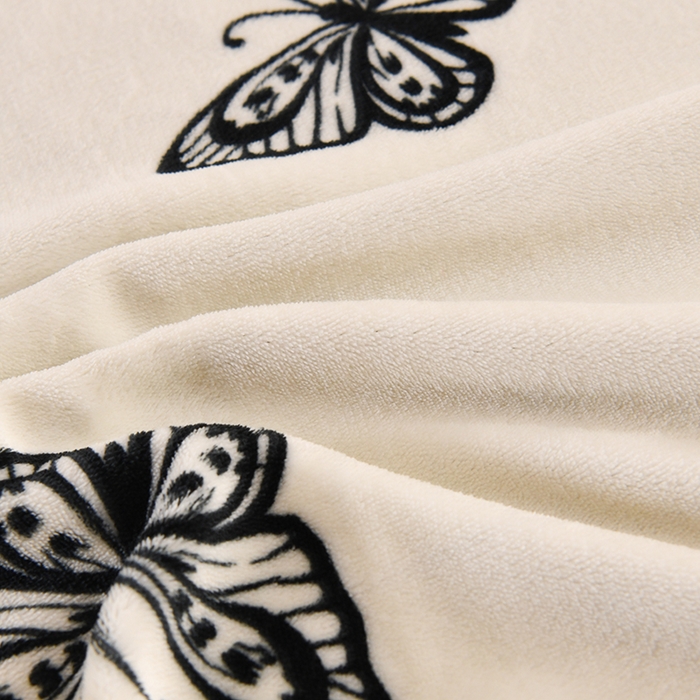 91家纺网 家纺一手货源 找家纺 2025新款高克重8斤金貂绒牛奶绒四件套 蝴蝶