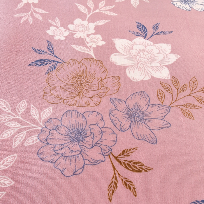 91家纺网 家纺一手货源 找家纺 2025新款高克重8斤金貂绒牛奶绒四件套 花香四溢-粉