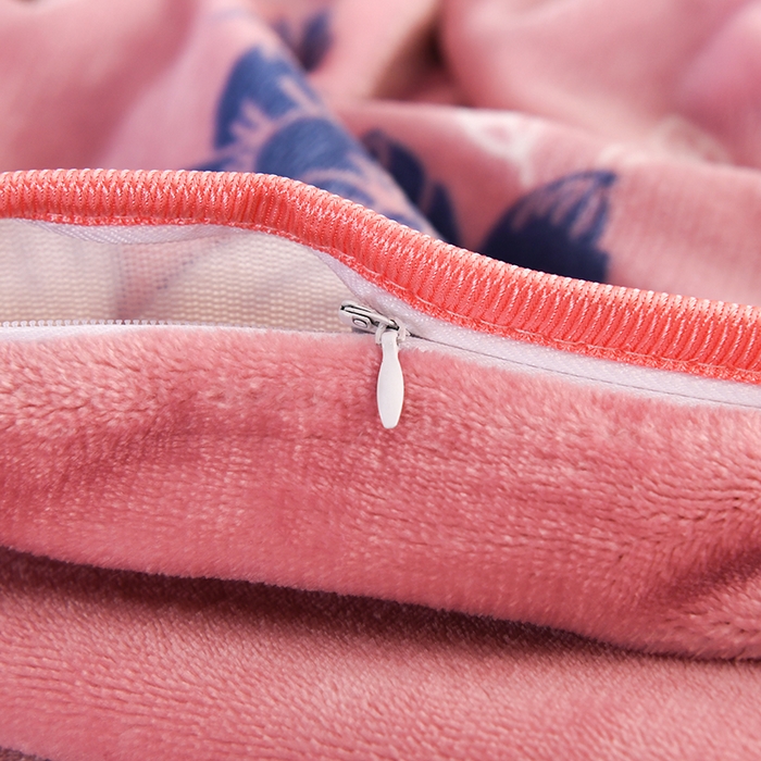 91家纺网 家纺一手货源 找家纺 2025新款高克重8斤金貂绒牛奶绒四件套 花香四溢-粉