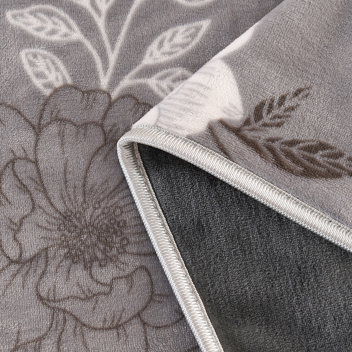 91家纺网 家纺一手货源 找家纺 2025新款高克重8斤金貂绒牛奶绒四件套 花香四溢-灰