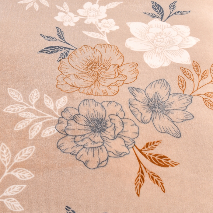 91家纺网 家纺一手货源 找家纺 2025新款高克重8斤金貂绒牛奶绒四件套 花香四溢-咖