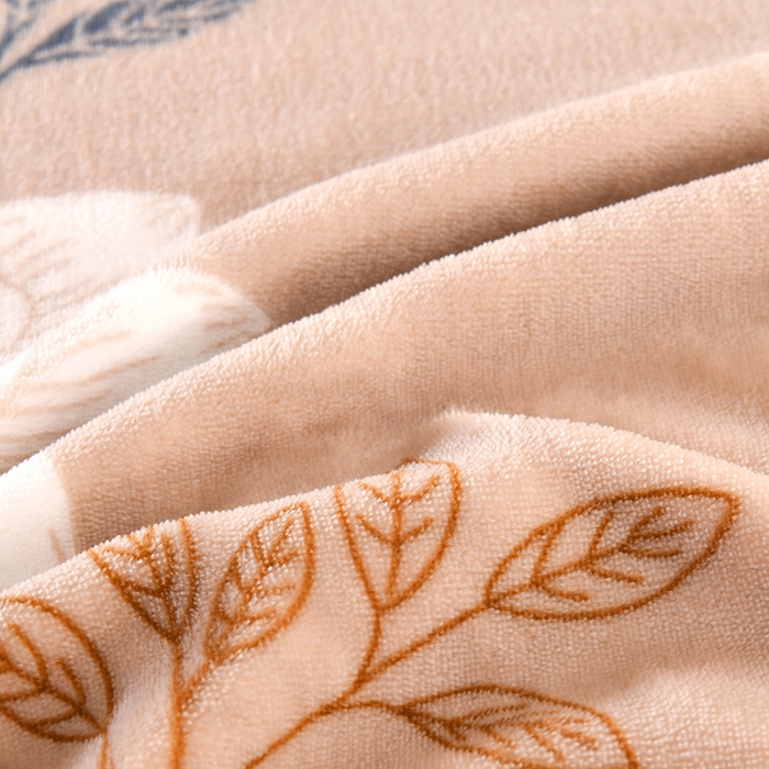 91家纺网 家纺一手货源 找家纺 2025新款高克重8斤金貂绒牛奶绒四件套 花香四溢-咖