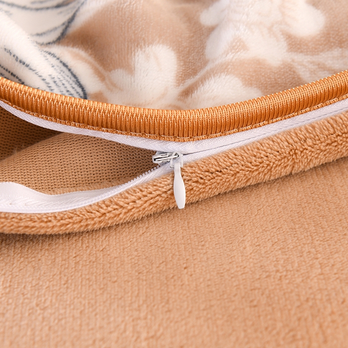 91家纺网 家纺一手货源 找家纺 2025新款高克重8斤金貂绒牛奶绒四件套 花香四溢-咖