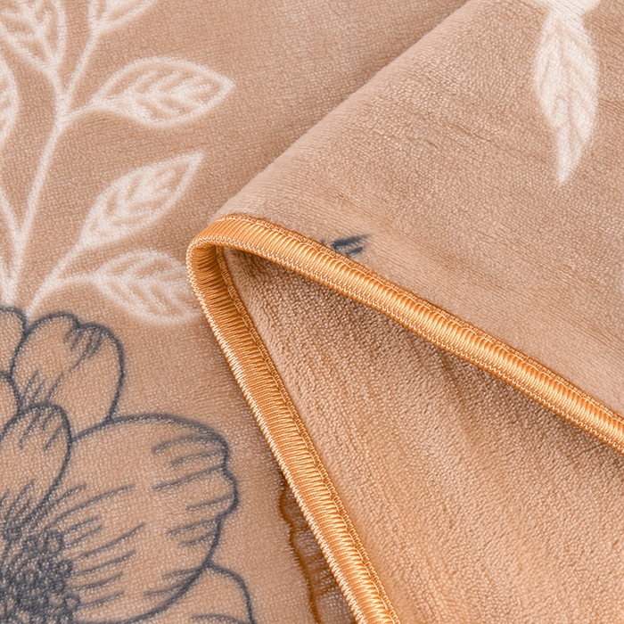 91家纺网 家纺一手货源 找家纺 2025新款高克重8斤金貂绒牛奶绒四件套 花香四溢-咖