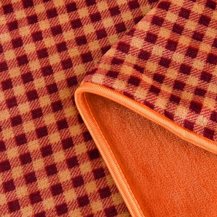 91家纺网 家纺一手货源 找家纺 2025新款高克重8斤金貂绒牛奶绒四件套 小格-橙