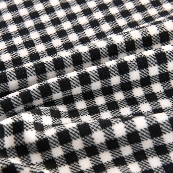 91家纺网 家纺一手货源 找家纺 2025新款高克重8斤金貂绒牛奶绒四件套 小格-黑