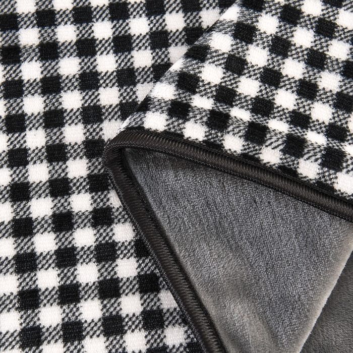 91家纺网 家纺一手货源 找家纺 2025新款高克重8斤金貂绒牛奶绒四件套 小格-黑