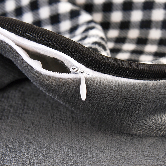 91家纺网 家纺一手货源 找家纺 2025新款高克重8斤金貂绒牛奶绒四件套 小格-黑