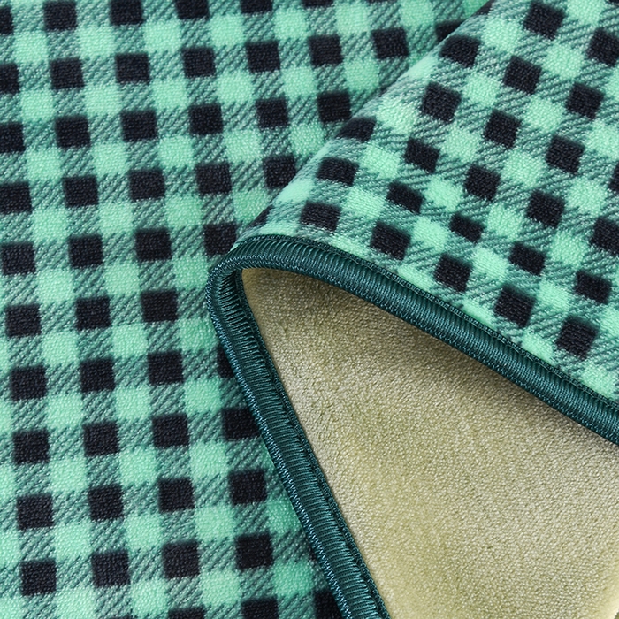 91家纺网 家纺一手货源 找家纺 2025新款高克重8斤金貂绒牛奶绒四件套 小格-绿