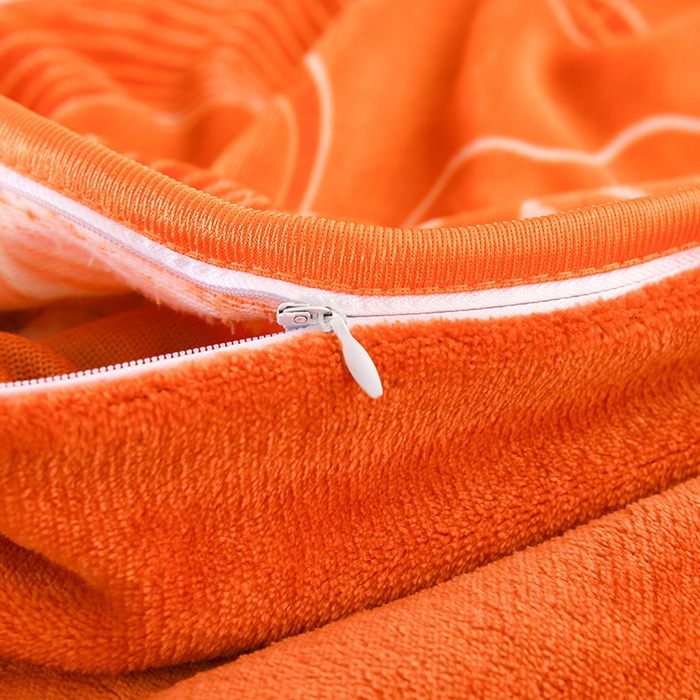 91家纺网 家纺一手货源 找家纺 2025新款高克重8斤金貂绒牛奶绒四件套 银杏叶-橘