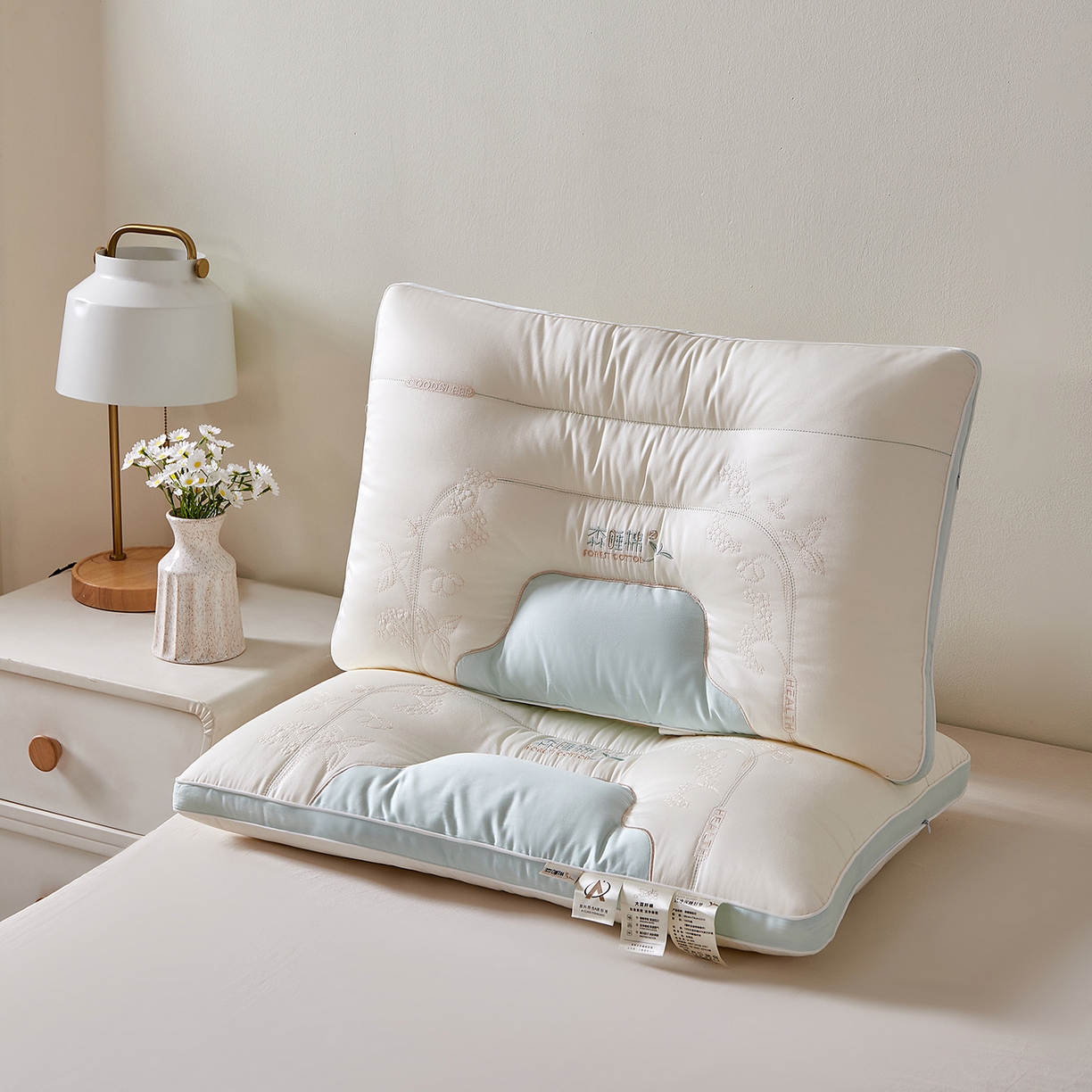 91家纺网 家纺一手货源 找家纺 （总）鼎晟纺 2025新款森睡棉云柔护颈枕学生枕头成人枕芯-风格二